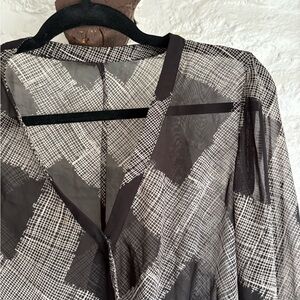 Chic Sheer Black and White Blouse